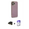 MARSİLYAN™- iPhone 13 Pro Max Kılıf Yankı Serisi - Siyah Bilvis 5in1 3D Magic Cam Ekran Koruyucu + Raze Metal Kamera Lens - GD