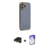 MARSİLYAN™- iPhone 13 Pro Max Kılıf Yankı Serisi - Siyah Bilvis 5in1 3D Magic Cam Ekran Koruyucu + Raze Metal Kamera Lens - GD