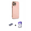 MARSİLYAN™- iPhone 13 Pro Max Kılıf Yankı Serisi - Siyah Bilvis 5in1 3D Magic Cam Ekran Koruyucu + Renkli Kamera Lens Koruma Cam - MI