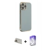 MARSİLYAN™- iPhone 13 Pro Max Kılıf Yankı Serisi - Siyah Bilvis 5in1 3D Magic Cam Ekran Koruyucu + Rainbow Kamera Lens Koruma Cam - REGD