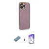MARSİLYAN™- iPhone 13 Pro Max Kılıf Yankı Serisi - Siyah Bilvis 5in1 3D Magic Cam Ekran Koruyucu + Shine Kamera Lens Koruma Cam - GI