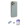 MARSİLYAN™- iPhone 13 Pro Max Kılıf Yankı Serisi - Siyah Bilvis 5in1 3D Magic Cam Ekran Koruyucu + Shine Kamera Lens Koruma Cam - MI