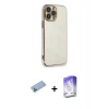 MARSİLYAN™- iPhone 13 Pro Max Kılıf Yankı Serisi - Siyah Bilvis 5in1 3D Magic Cam Ekran Koruyucu + Shine Kamera Lens Koruma Cam - MI