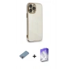 MARSİLYAN™- iPhone 13 Pro Max Kılıf Yankı Serisi - Siyah Bilvis 5in1 3D Magic Cam Ekran Koruyucu + Shine Kamera Lens Koruma Cam - GI