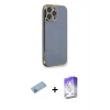MARSİLYAN™- iPhone 13 Pro Max Kılıf Yankı Serisi - Siyah Bilvis 5in1 3D Magic Cam Ekran Koruyucu + Shine Kamera Lens Koruma Cam - MI