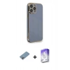 MARSİLYAN™- iPhone 13 Pro Max Kılıf Yankı Serisi - Siyah Bilvis 5in1 3D Magic Cam Ekran Koruyucu + Shine Kamera Lens Koruma Cam - GI