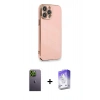 MARSİLYAN™- iPhone 13 Pro Max Kılıf Yankı Serisi - Siyah Bilvis 5in1 3D Magic Cam Ekran Koruyucu + Neon Fosforlu Kamera Lens - YL