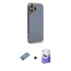 MARSİLYAN™- iPhone 13 Pro Max Kılıf Yankı Serisi - Siyah Bilvis 5in1 5D Magic Hayalet Cam Ekran Koruyucu + Shine Kamera Lens Koruma Cam - GI
