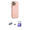 MARSİLYAN™- iPhone 13 Pro Max Kılıf Yankı Serisi - Siyah Bilvis 5in1 5D Magic Hayalet Cam Ekran Koruyucu + Renkli Kamera Lens Koruma Cam - SI