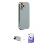 MARSİLYAN™- iPhone 13 Pro Max Kılıf Yankı Serisi - Siyah Bilvis 5in1 5D Magic Hayalet Cam Ekran Koruyucu + Rainbow Kamera Lens Koruma Cam - MR