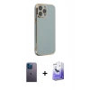 MARSİLYAN™- iPhone 13 Pro Max Kılıf Yankı Serisi - Siyah Bilvis 5in1 5D Magic Hayalet Cam Ekran Koruyucu + Neon Fosforlu Kamera Lens - MI