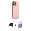 MARSİLYAN™- iPhone 13 Pro Max Kılıf Yankı Serisi - Siyah Bilvis 5in1 5D Magic Hayalet Cam Ekran Koruyucu + Raze Metal Kamera Lens - GD