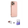 MARSİLYAN™- iPhone 13 Pro Max Kılıf Yankı Serisi - Siyah Bilvis 5in1 5D Magic Hayalet Cam Ekran Koruyucu + Pers Alüminyum Kamera Lens - KI