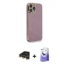MARSİLYAN™- iPhone 13 Pro Max Kılıf Yankı Serisi - Siyah Bilvis 5in1 5D Magic Hayalet Cam Ekran Koruyucu + Raze Metal Kamera Lens - GD