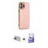 MARSİLYAN™- iPhone 13 Pro Max Kılıf Yankı Serisi - Siyah Bilvis 5in1 5D Magic Hayalet Cam Ekran Koruyucu + Rainbow Kamera Lens Koruma Cam - REGD