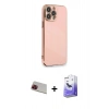 MARSİLYAN™- iPhone 13 Pro Max Kılıf Yankı Serisi - Siyah Bilvis 5in1 5D Magic Hayalet Cam Ekran Koruyucu + Rainbow Kamera Lens Koruma Cam - KI