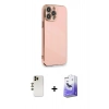 MARSİLYAN™- iPhone 13 Pro Max Kılıf Yankı Serisi - Siyah Bilvis 5in1 5D Magic Hayalet Cam Ekran Koruyucu + Shine Kamera Lens - GD
