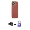 MARSİLYAN™- iPhone 13 Pro Max Kılıf Yankı Serisi - Siyah Bilvis 5in1 5D Magic Hayalet Cam Ekran Koruyucu + Raze Metal Kamera Lens - GD