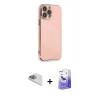 MARSİLYAN™- iPhone 13 Pro Max Kılıf Yankı Serisi - Siyah Bilvis 5in1 5D Magic Hayalet Cam Ekran Koruyucu + Pers Alüminyum Kamera Lens - SABE