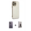 MARSİLYAN™- iPhone 13 Pro Max Kılıf Yankı Serisi - Siyah Bilvis Hayalet Cam Ekran Koruyucu + Neon Fosforlu Kamera Lens - BZ