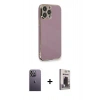 MARSİLYAN™- iPhone 13 Pro Max Kılıf Yankı Serisi - Siyah Bilvis Hayalet Cam Ekran Koruyucu + Neon Fosforlu Kamera Lens - BZ