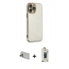MARSİLYAN™- iPhone 13 Pro Max Kılıf Yankı Serisi - Siyah Bilvis Hayalet Cam Ekran Koruyucu + Rainbow Kamera Lens Koruma Cam - BZ