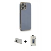 MARSİLYAN™- iPhone 13 Pro Max Kılıf Yankı Serisi - Siyah Bilvis Hayalet Cam Ekran Koruyucu + Rainbow Kamera Lens Koruma Cam - BZ