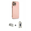 MARSİLYAN™- iPhone 13 Pro Max Kılıf Yankı Serisi - Siyah Bilvis Hayalet Cam Ekran Koruyucu + Rainbow Kamera Lens Koruma Cam - BZ