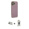 MARSİLYAN™- iPhone 13 Pro Max Kılıf Yankı Serisi - Siyah Bilvis Hayalet Cam Ekran Koruyucu + Rainbow Kamera Lens Koruma Cam - BZ