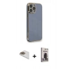 MARSİLYAN™- iPhone 13 Pro Max Kılıf Yankı Serisi - Siyah Bilvis Hayalet Cam Ekran Koruyucu + Pers Alüminyum Kamera Lens - GD