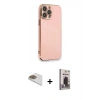 MARSİLYAN™- iPhone 13 Pro Max Kılıf Yankı Serisi - Siyah Bilvis Hayalet Cam Ekran Koruyucu + Pers Alüminyum Kamera Lens - GD