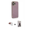 MARSİLYAN™- iPhone 13 Pro Max Kılıf Yankı Serisi - Siyah Bilvis Hayalet Cam Ekran Koruyucu + Pers Alüminyum Kamera Lens - KI