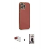 MARSİLYAN™- iPhone 13 Pro Max Kılıf Yankı Serisi - Siyah Bilvis Hayalet Cam Ekran Koruyucu + Pers Alüminyum Kamera Lens - KI