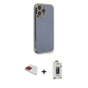 MARSİLYAN™- iPhone 13 Pro Max Kılıf Yankı Serisi - Siyah Bilvis Hayalet Cam Ekran Koruyucu + Pers Alüminyum Kamera Lens - KI