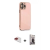 MARSİLYAN™- iPhone 13 Pro Max Kılıf Yankı Serisi - Siyah Bilvis Hayalet Cam Ekran Koruyucu + Pers Alüminyum Kamera Lens - KI