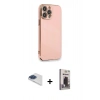 MARSİLYAN™- iPhone 13 Pro Max Kılıf Yankı Serisi - Siyah Bilvis Hayalet Cam Ekran Koruyucu + Pers Alüminyum Kamera Lens - LT