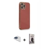 MARSİLYAN™- iPhone 13 Pro Max Kılıf Yankı Serisi - Siyah Bilvis Hayalet Cam Ekran Koruyucu + Pers Alüminyum Kamera Lens - LT
