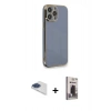 MARSİLYAN™- iPhone 13 Pro Max Kılıf Yankı Serisi - Siyah Bilvis Hayalet Cam Ekran Koruyucu + Pers Alüminyum Kamera Lens - LT