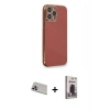 MARSİLYAN™- iPhone 13 Pro Max Kılıf Yankı Serisi - Siyah Bilvis Hayalet Cam Ekran Koruyucu + Rainbow Kamera Lens Koruma Cam - MR