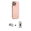 MARSİLYAN™- iPhone 13 Pro Max Kılıf Yankı Serisi - Siyah Bilvis Hayalet Cam Ekran Koruyucu + Mor Rainbow Kamera Lens Koruma Cam