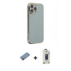 MARSİLYAN™- iPhone 13 Pro Max Kılıf Yankı Serisi - Siyah Bilvis Hayalet Cam Ekran Koruyucu + Shine Kamera Lens Koruma Cam - PE