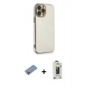 MARSİLYAN™- iPhone 13 Pro Max Kılıf Yankı Serisi - Siyah Bilvis Hayalet Cam Ekran Koruyucu + Shine Kamera Lens Koruma Cam - PE