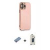 MARSİLYAN™- iPhone 13 Pro Max Kılıf Yankı Serisi - Siyah Bilvis Hayalet Cam Ekran Koruyucu + Shine Kamera Lens Koruma Cam - PE