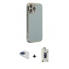 MARSİLYAN™- iPhone 13 Pro Max Kılıf Yankı Serisi - Siyah Bilvis Hayalet Cam Ekran Koruyucu + Pers Alüminyum Kamera Lens - LT