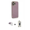 MARSİLYAN™- iPhone 13 Pro Max Kılıf Yankı Serisi - Siyah Bilvis Hayalet Cam Ekran Koruyucu + Pers Alüminyum Kamera Lens - GI