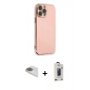 MARSİLYAN™- iPhone 13 Pro Max Kılıf Yankı Serisi - Siyah Bilvis Hayalet Cam Ekran Koruyucu + Pers Alüminyum Kamera Lens - GD
