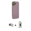 MARSİLYAN™- iPhone 13 Pro Max Kılıf Yankı Serisi - Siyah Bilvis Hayalet Cam Ekran Koruyucu + Rainbow Kamera Lens Koruma Cam - KI