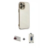 MARSİLYAN™- iPhone 13 Pro Max Kılıf Yankı Serisi - Siyah Bilvis Hayalet Cam Ekran Koruyucu + Rainbow Kamera Lens Koruma Cam - KI
