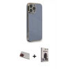 MARSİLYAN™- iPhone 13 Pro Max Kılıf Yankı Serisi - Siyah Bilvis Hayalet Cam Ekran Koruyucu + Rainbow Kamera Lens Koruma Cam - KI