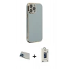MARSİLYAN™- iPhone 13 Pro Max Kılıf Yankı Serisi - Siyah Bilvis Hayalet Cam Ekran Koruyucu + Rainbow Kamera Lens Koruma Cam - MI